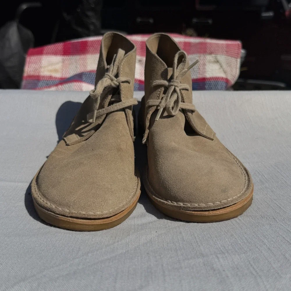 Saks Fifth Avenue Desert Boots Mens 10 Tan Good Suede Chukka Crepe Sole Bin D